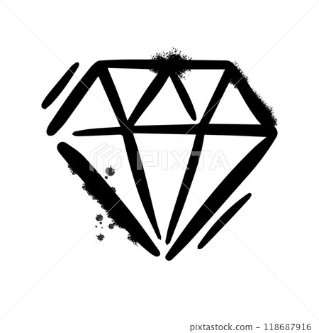 Spray graffiti diamond. Texture element, isolated on white background. Vector illustration 118687916