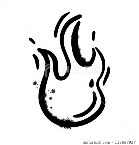 Spray graffiti flame Texture element, isolated on white background. Vector illustration 118687927