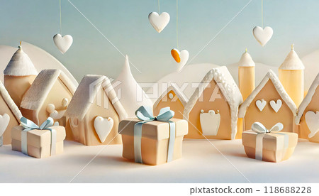 紅心與巧克力小鎮，生成人工智慧，人工智慧影像 118688228