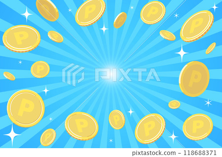 Illustration of point coins popping Illustration of point coins popping 118688371
