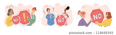 Refuse vector illustration. Disapproval someones choices or actions can strain relationships and hinder effective communication Negativity can permeate conversation when disagreements are approached Refuse vector illustration. Disapproval someones choices or actions can strain relationships and hinder effective communication Negativity can permeate conversation when disagreements are approached 118688393