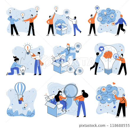 Thinking process vector illustration. Success is result well-executed thinking process and plan Creative minds excel in art strategic management and problem-solving Education nurtures seeds innovative 118688555