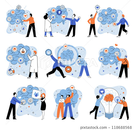 Thinking process vector illustration. Innovation flourishes in environment strategic planning and development The thinking process concept lays foundation for successful solutions Imagination Thinking process vector illustration. Innovation flourishes in environment strategic planning and development The thinking process concept lays foundation for successful solutions Imagination 118688568