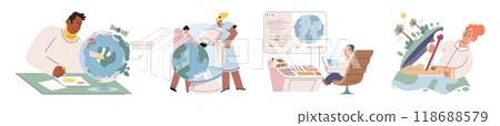 Scientific experiment. Vector illustration. Discoveries and inventions resulting from scientific experiments have transformed society The profession scientist involves designing and conducting tests Scientific experiment. Vector illustration. Discoveries and inventions resulting from scientific experiments have transformed society The profession scientist involves designing and conducting tests 118688579