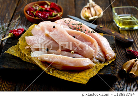 raw chicken meat, chicken fillet with spice raw chicken meat, chicken fillet with spice 118688784