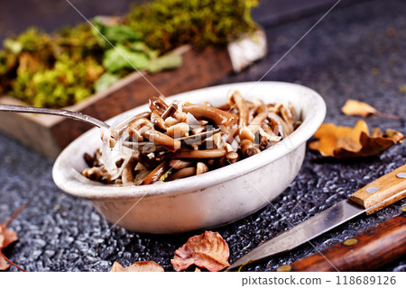 Salad of pickled honey mushrooms, Salad of pickled honey mushrooms, 118689126