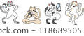 Ukiyo-e style cat holding a smartphone 118689505