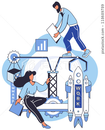 Team solving problems. People try find solutions and solve problem in manufacturing and tech industry by brainstorming Effective business solution strategy and complex task cooperation as successful Team solving problems. People try find solutions and solve problem in manufacturing and tech industry by brainstorming Effective business solution strategy and complex task cooperation as successful 118689789