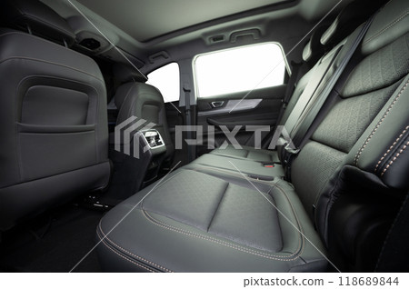 Clean rear leather SUV seats Clean rear leather SUV seats 118689844