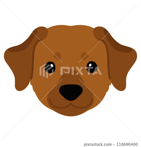 簡單可愛的羅德西亞脊背犬臉部插畫，無主線 118690400