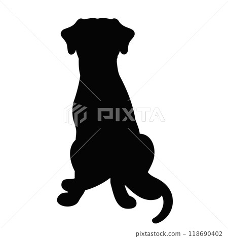 Sitting Rhodesian Ridgeback silhouette Sitting Rhodesian Ridgeback silhouette 118690402