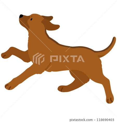 Illustration of a running Rhodesian Ridgeback (no main lines) 118690403