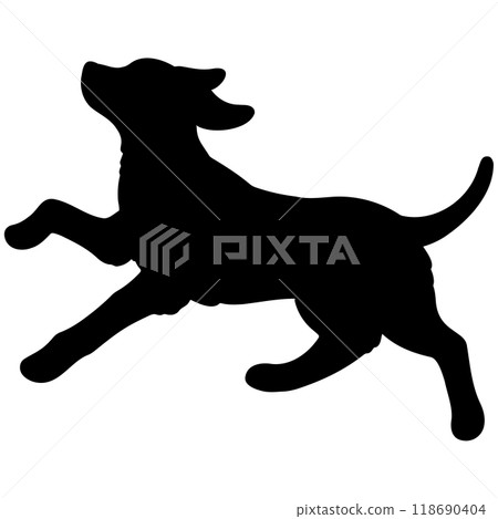 Silhouette of a running Rhodesian Ridgeback 118690404