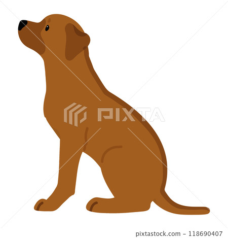 Illustration of a Rhodesian Ridgeback sitting sideways (no main lines) 118690407