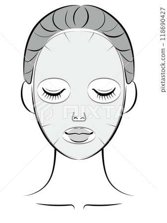 Woman using a sheet mask 118690427