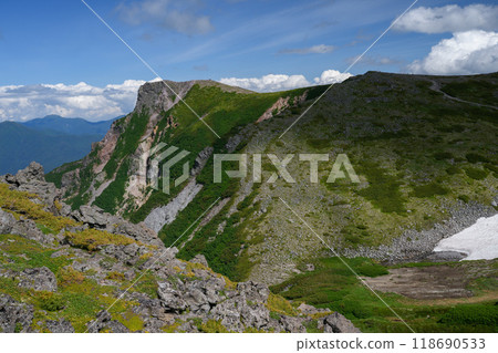 從大雪山看黑岳 北海道氣月岳的壯觀登山 從大雪山看黑岳 北海道氣月岳的壯觀登山 118690533