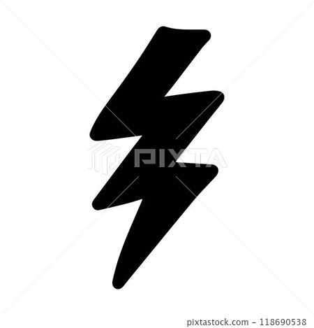 Lightning bolt hand drawn icon for thunderstorm electricity power energy flash strike illustration symbol Lightning bolt hand drawn icon for thunderstorm electricity power energy flash strike illustration symbol 118690538