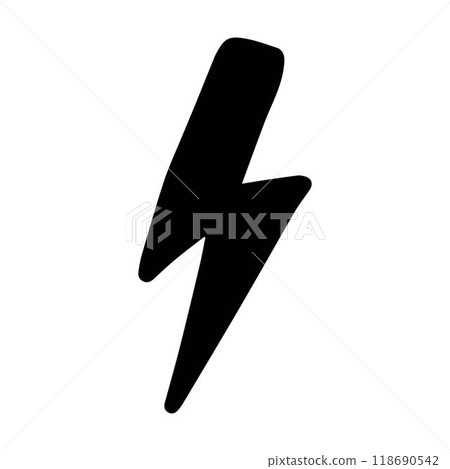 Lightning bolt hand drawn icon for thunderstorm electricity power energy flash strike illustration symbol Lightning bolt hand drawn icon for thunderstorm electricity power energy flash strike illustration symbol 118690542