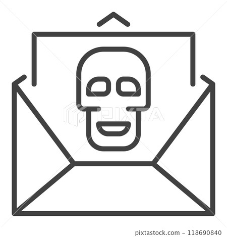 Message with Computer Virus vector Spam thin line icon or symbol Message with Computer Virus vector Spam thin line icon or symbol 118690840