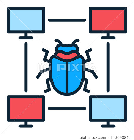 PC Bug vector colored icon or symbol 118690843