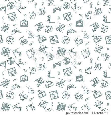 Vector Crypto Trading and Technical Analysis linear seamless pattern 118690965
