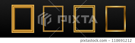 Stylish golden frames for luxury decor. Bright yellow Stylish golden frames for luxury decor. Bright yellow 118691212