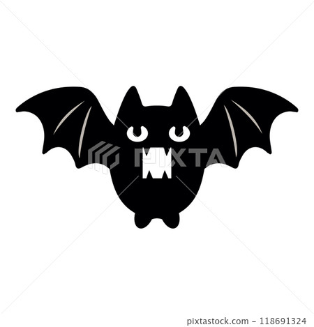 Halloween black bat flying flat Halloween black bat flying flat 118691324