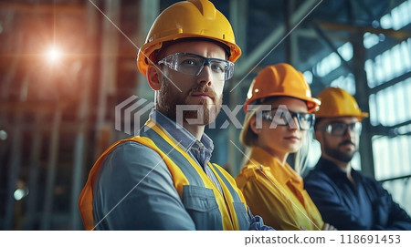 Workers inspecting the factory 118691453