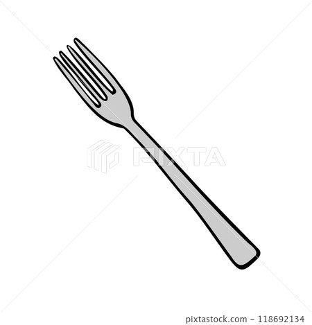 Vector hand drawn doodle sketch fork Vector hand drawn doodle sketch fork 118692134