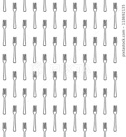 Vector seamless pattern of hand drawn fork Vector seamless pattern of hand drawn fork 118692135