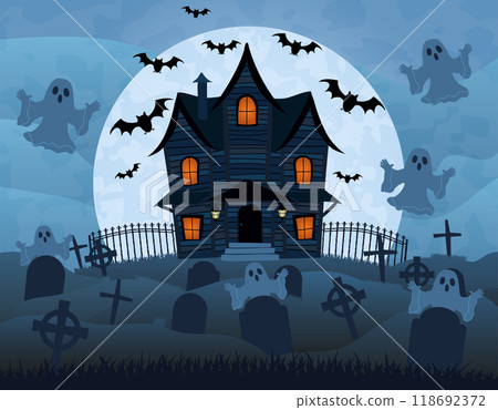 halloween holiday scary and creepy poster background for design vector illustration 118692372