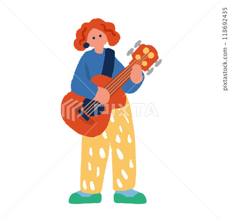 簡單扁平的音樂家插畫 簡單扁平的音樂家插畫 118692435