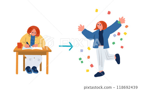 想像通過資格的簡單平面插圖 想像通過資格的簡單平面插圖 118692439