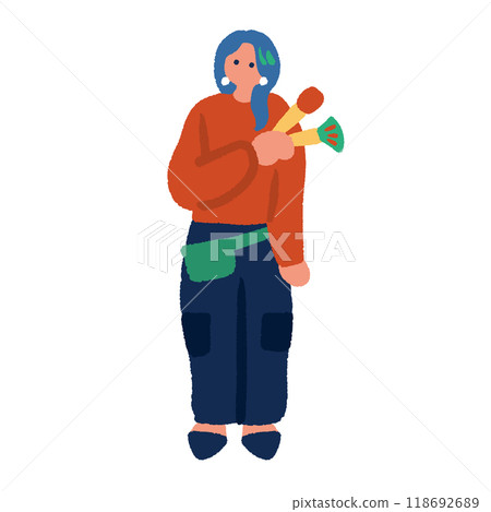 化妝師簡單平面插畫 化妝師簡單平面插畫 118692689