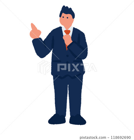 Simple and flat illustration of a businessman in a suit Simple and flat illustration of a businessman in a suit 118692690