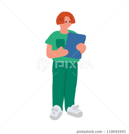 護士的簡單而平面的插圖 護士的簡單而平面的插圖 118692691