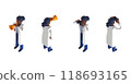 3DCG rendering of a smart doctor or doctor female character in a white coat arranged in an isometric style 118693165