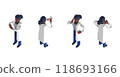3DCG rendering of a smart doctor or doctor female character in a white coat arranged in an isometric style 118693166