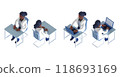 3DCG rendering of a smart doctor or doctor female character in a white coat arranged in an isometric style 118693169