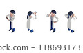 3DCG rendering of a smart doctor or doctor female character in a white coat arranged in an isometric style 118693173