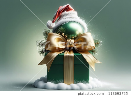 New Year greeting card, snow, New Year balls and place for text 118693735