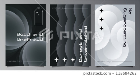 Rotating Circle abstract backgrounds set. Contemporary futuristic posters. Modern covers with a minimalistic transparent silhouettes, graphic elements, basic drawings,geometric shapes. Brutalism print Rotating Circle abstract backgrounds set. Contemporary futuristic posters. Modern covers with a minimalistic transparent silhouettes, graphic elements, basic drawings,geometric shapes. Brutalism print 118694262