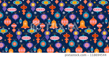 Christmas patterns, texture, background. Merry Christmas wrapping paper design, wallpaper, cover 118694544