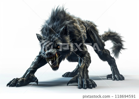 spooky 3D character resembling werewolf, perfect for Halloween. 118694591