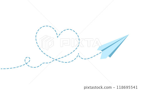 Paper plane with heart path 118695541