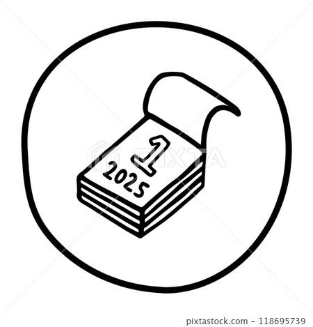 Doodle calendar schedule icon or logo, hand drawn with thin black line. Doodle calendar schedule icon or logo, hand drawn with thin black line. 118695739
