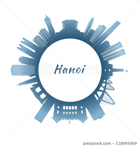 Hanoi skyline with colorful buildings. 118695869