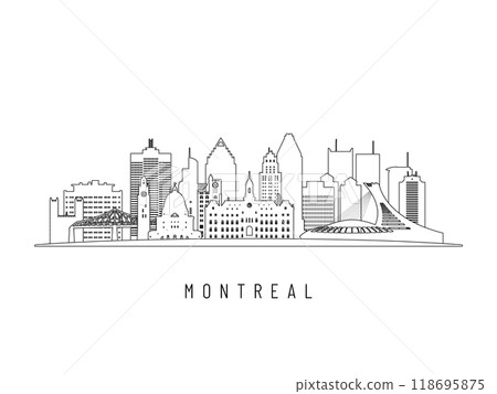 Detailed Montreal skyline vector illustration.  118695875