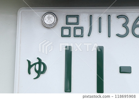 Vehicle license plate 3 number (ordinary passenger car, Shinagawa, Tokyo) 118695908