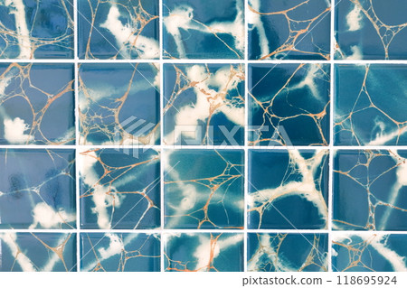 Blue patterned tiles Blue patterned tiles 118695924